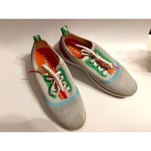 Cole Haan ZeroGrand Lace Up Shoes Creme with Bright Accent Colors Size 8 B